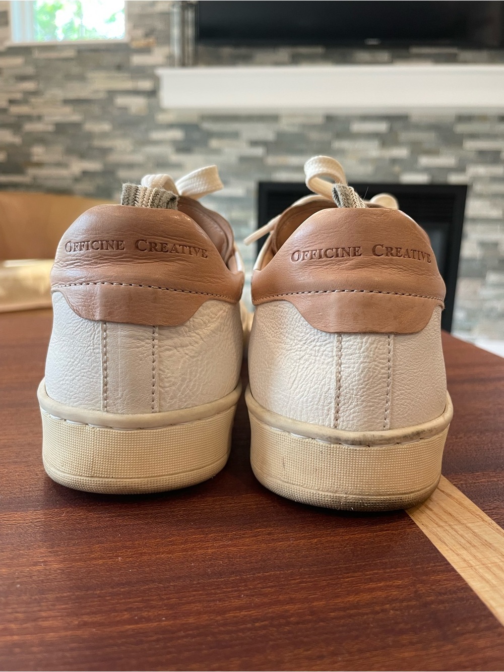 Officine Creative - Italian Leather - Off-White/Tan - Size 37.5 - Picture 3 of 4